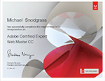 Adobe Certified Web Master CC certificate